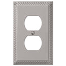 Amerelle Georgian Satin Nickel 1 gang Die-Cast Metal Duplex Wall Plate 1 pk