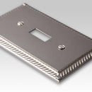 Amerelle Georgian Satin Nickel 1 gang Die-Cast Metal Duplex Wall Plate 1 pk