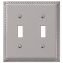 Amerelle Georgian Satin Nickel 2 gang Die-Cast Metal Toggle Wall Plate 1 pk