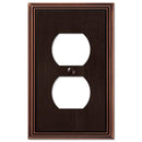 Amerelle Metro Aged Bronze 1 gang Die-Cast Metal Duplex Wall Plate 1 pk