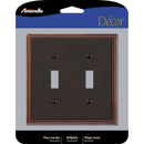 Amerelle Metro Aged Bronze 2 gang Die-Cast Metal Toggle Wall Plate 1 pk