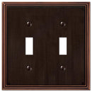 Amerelle Metro Aged Bronze 2 gang Die-Cast Metal Toggle Wall Plate 1 pk