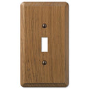 Amerelle Contemporary Medium Brown 1 gang Oak Wood Toggle Wall Plate 1 pk