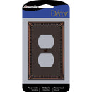 Amerelle Imperial Bead Aged Bronze 1 gang Die-Cast Metal Duplex Wall Plate 1 pk