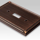 Amerelle Imperial Bead Aged Bronze 2 gang Die-Cast Metal Toggle Wall Plate 1 pk