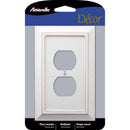 Amerelle Savannah White 1 gang Wood Duplex Wall Plate 1 pk