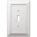 Amerelle Savannah White 1 gang Wood Toggle Wall Plate 1 pk