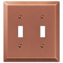 Amerelle Century Antique Copper 2 gang Stamped Steel Toggle Wall Plate 1 pk