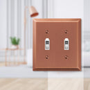 Amerelle Century Antique Copper 2 gang Stamped Steel Toggle Wall Plate 1 pk