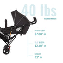 Vista Moonwalk Stroller Lightweight Infant Stroller - Black