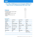 Feit Linear T8 G13 (Medium Bi-Pin) LED Bulb Daylight 20 Watt Equivalence 1 pk, Pack of 6
