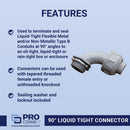 Sigma Engineered Solutions ProConnex 3/4 in. D Plastic 90 Degree Connector For Liquid Tight 1 pk