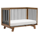Hudson 3-in-1 Convertible Crib with Toddler Rail - Natural Walnut/Black