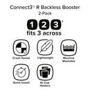 Toddler Connect3R Pack of 2 Backless Booster Car Seats - Black Storm