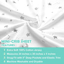 Fitted Mini Crib Sheets 3 Pack - Grey Star/Zigzag