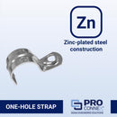 Sigma Engineered Solutions ProConnex 3/4 in. D Zinc-Plated Steel 1 Hole Strap 25 pk