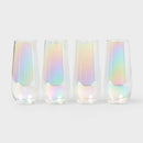 4pk 11 fl oz Stemless Champagne Iridiscent - ™
