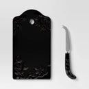 Stoneware Cheese Board with Knife Black - Threshold™