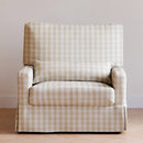 Crawford Chair and a Half Pillowback Swivel Glider - Tan Gingham