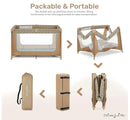 Dream On Me Zodiak Portable Play Yard With Carry Bag, Coffee/Blue
