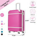 20" Luggage 1 Piece With Tsa Lock, Lightweight Suitcase Spinner Wheels, Carry on Vintage Luggage