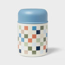 Kids' 10oz Checkered Food Jar With Spoon- Blue