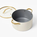 6qt Nonstick Ceramic-Coated Aluminum Stock Pot - Cream