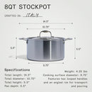 8 Quart Stainless Steel Stock Pot With Lid - Induction Compatible
