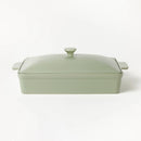 4qt Stoneware Rectangle Baking Dish with Lid Sage Green - ™