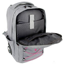 Rolling Laptop Backpack - Gray/Pink