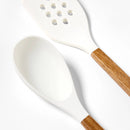 4pc Silicone Kitchen Utensil Set - Natural Wood