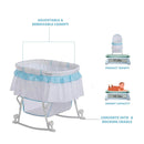 Lacy Portable 2-in-1 Bassinet & Cradle in Blue and White