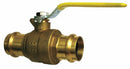 Top Brand Ball Valve, Brass, Inline, 2-Piece, Pipe Size 1/2 in, Tube Size 1/2 in - BA-480B - 12