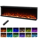 36/40/50/60 Inch Wide 3-Sided Electric Fireplace Insert With Remote Control and 12 Flame Colors-60 Inch