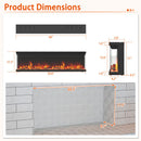 36/40/50/60 Inch Wide 3-Sided Electric Fireplace Insert With Remote Control and 12 Flame Colors-60 Inch