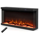 36/40/50/60 Inch Wide 3-Sided Electric Fireplace Insert With Remote Control and 12 Flame Colors-36 Inch