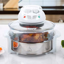 Glass Air Fryer - Halogen Oven with 12 to 17 Quart Capacity - White