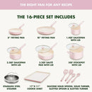 Ceramic Nonstick Cookware Set - Pink