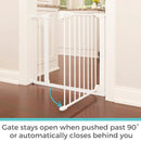 Auto-Close Baby Gate with Door - White