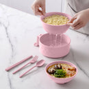Microwaveable Ramen Bowl Set - Pink