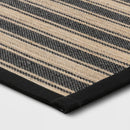 34" x 20" Vintage Striped Kitchen Rug Black/Brown - Threshold™: Skid-Resistant Indoor Runner Mat, Machine Washable