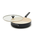 Ceramic Nonstick Saute Pan with Lid - Black
