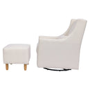 Toco Swivel Glider and Ottoman - Performance Cream Eco-Weave