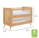 Breathable Mesh 3-in-1 Convertible Crib - Greenguard Gold Certified - Beech