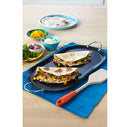 17" Oval Carbon Steel Comal with Metal Handles - Black: Griddle Pan for Tortillas, Stove Compatible