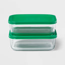 4-Piece Rectangular Glass Food Storage Container Set