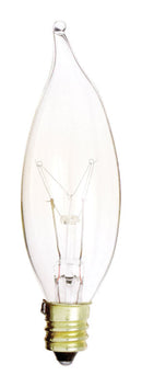 Satco 15 W CA9 Chandelier Incandescent Bulb E12 (Candelabra) Soft White 2 pk, Pack of 10