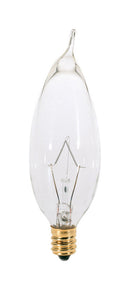 Satco 25 W CA9 Decorative Incandescent Bulb E12 (Candelabra) Soft White 1 pk, Pack of 25