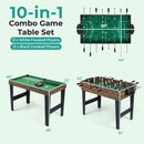 10-in-1 Combo Game Table Set 50inch Multi-Game Table With Foosball-Brown