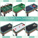 10-in-1 Combo Game Table Set 50inch Multi-Game Table With Foosball-Brown